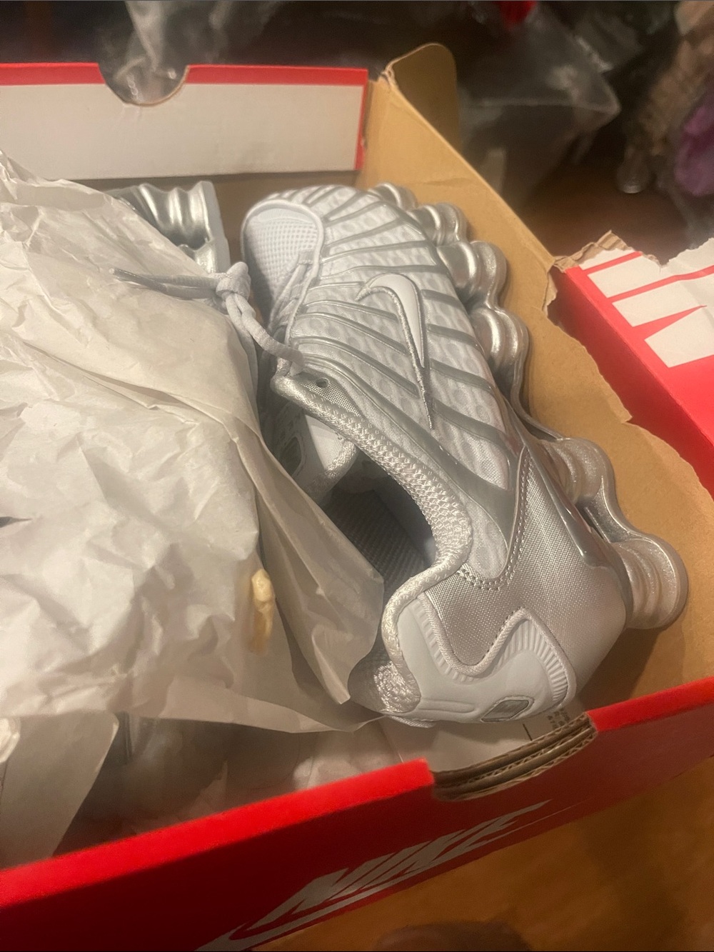 Nike Kids Silver Mesh Sneakers with Sculpted Spring Sole - Picture 2 of 2